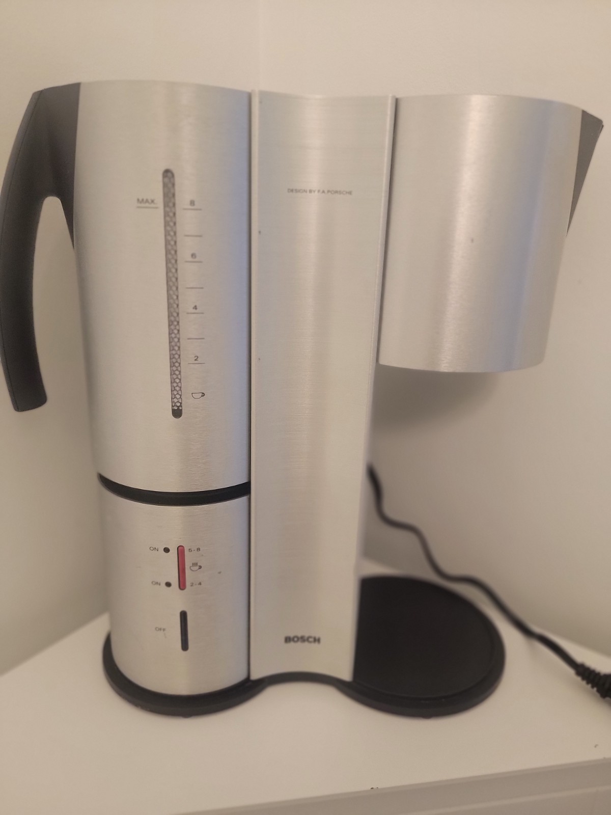 Bosch F.A. Porsche Designed 8 Cup Brushed Aluminum Coffee Maker TKA9110UC/03