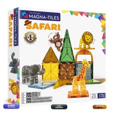 MAGNA-TILES Safari Animals 25-Piece Magnetic Construction Set 20925