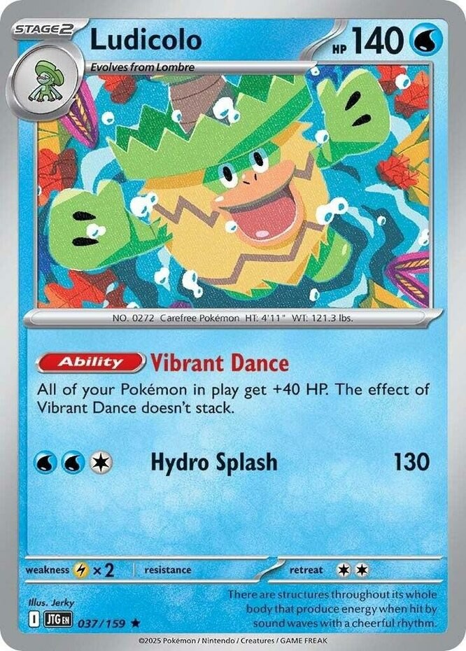 Pokemon Ludicolo - 037/159 - Rare - Reverse Holo NM-Mint Journey Together