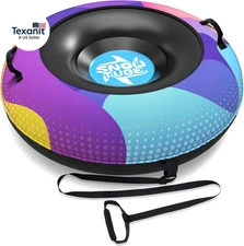 Snow Tube,48 Inch Big Heavy-Duty Inflatable Snow Sled with Premium Canvas Cover 