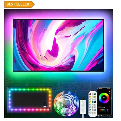 USB-Powered 16.5ft Color Changing TV LED Strip - Ambient Lighting for Gaming