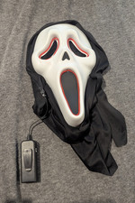 Ghost Face Scream Full Mask w/ Black Hood, One Size