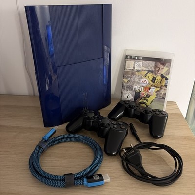Sony Playstaition 3 SuperSlim LIMITED AZURITE BLAU 2 Controller Konsole 500GB