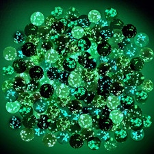 Gejoy 100 Pieces Colorful Glass Marbles Glow in the Dark Multi-Color Luminous Gl
