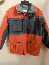 Columbia14/16 Winter Jacket Orange Gray Omni-Shield Insulated Coat Boys 325