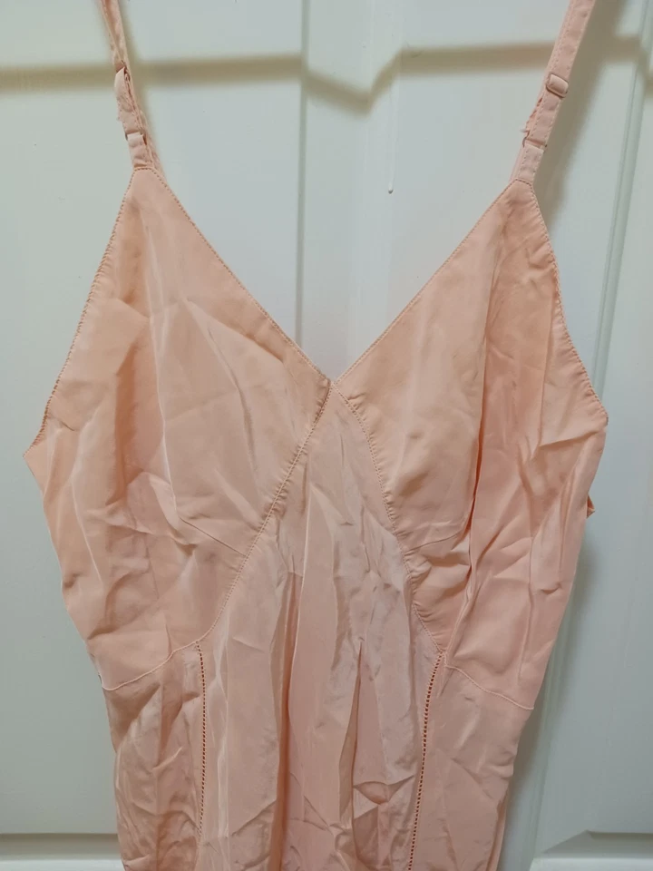 De Colección Años 60 Triumph Melocotón Vestido Sin Mangas Lencería Camisón Corte Sesgado Cottage Fairy 36/M Foto 4 de 4