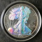 2001 $1 American Silver Eagle Dollar Colorized in a Capsule