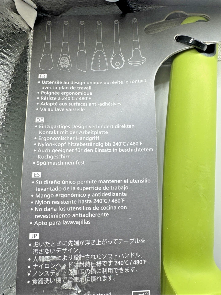 Joseph Joseph marca Elevate Spaghetti Server, silicone verde e preto NOVO - Imagem 4 de 4