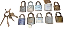 Yale Slaymaker Corbin Chicago Lock RFD Padlocks Vintage Lot Of 10