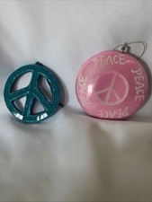 Peace Sign Ornaments Lot Of 2