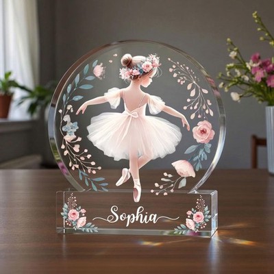 Personalized Ballerina Acrylic Block Ballet Dancer Gift Girl Dance Recital Decor