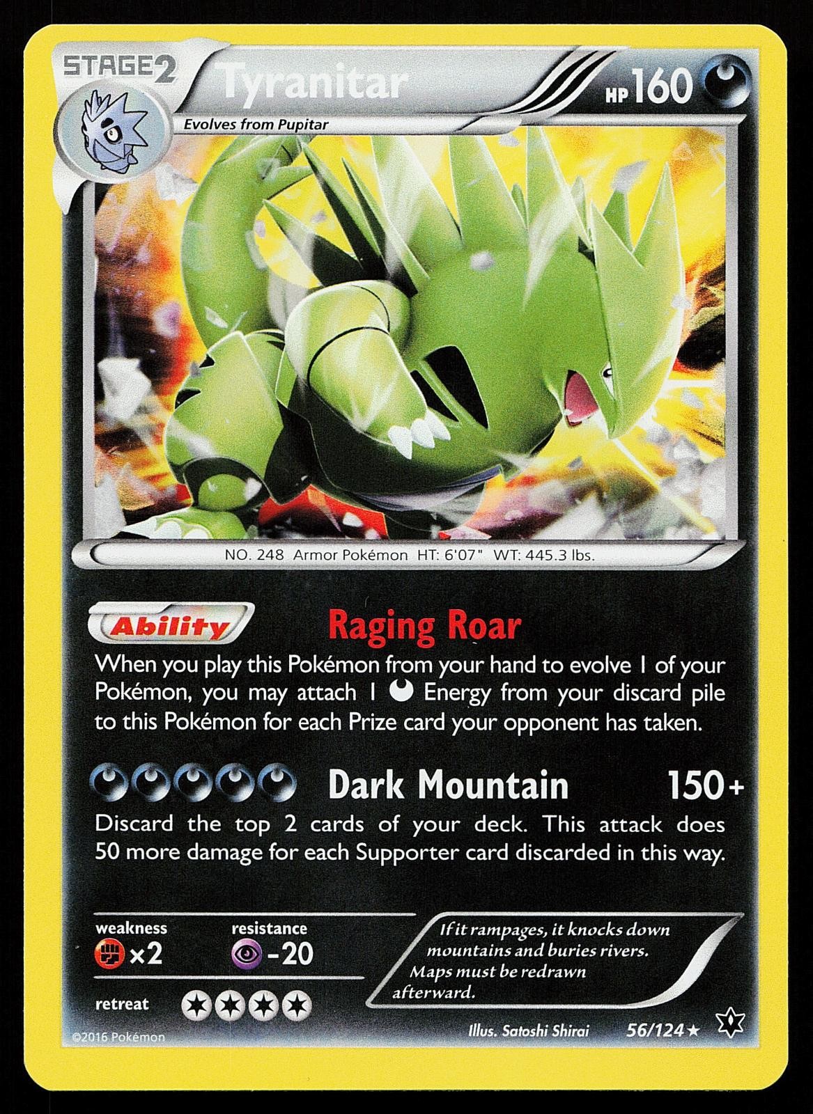 Tyranitar 56/124 Holo Rare Fates Collide Pokemon Card