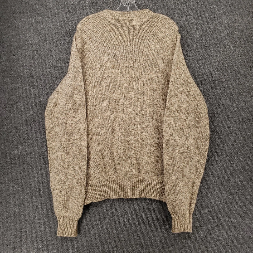 Lands End Sweater Mens LT Tall Beige Long Sleeve Merino Wool Pullover Jumper USA - Image 2 of 4