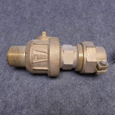 Ford 1-1/2" Curb Stop Compression Valve w/ 1 CTS Fitting Bronze New
