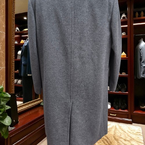 Vintage 1950s Cashmere Overcoat 44r Tailored Flannel - Picture 10 of 24