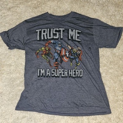 Vintage Style 90s Marvel Comics''Iron Man,Capitan America &Thor'' Mens L T-shirt