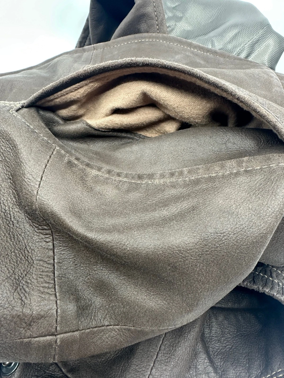 Johnston & Murphy Full Zip Lambskin Leather Jacket Mens Brown Size 40 M - product detail image 14
