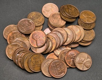 Roll of (50) 1955-S Lincoln Wheat Cents | EXTRA FINE or Better