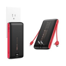 VEEKTOMX Portable Charger with Built in Cables 20000mAh, BLACK