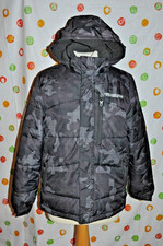FREE COUNTRY Boys or YOUNG ADULT L Camo design PUFFER Down WINTER COAT HOOD EUC