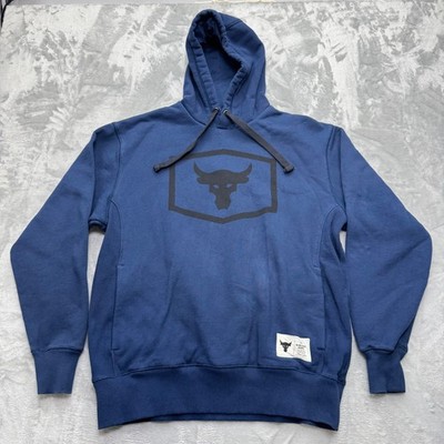 Under Armour Hoodie Mens Large Blue Project Rock Brahma Bull Sweatshirt 1346067
