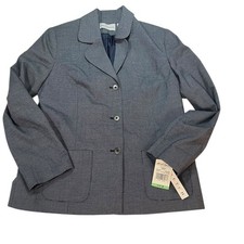 Alfred Dunner Blue and white 3 button Blazer Size 8