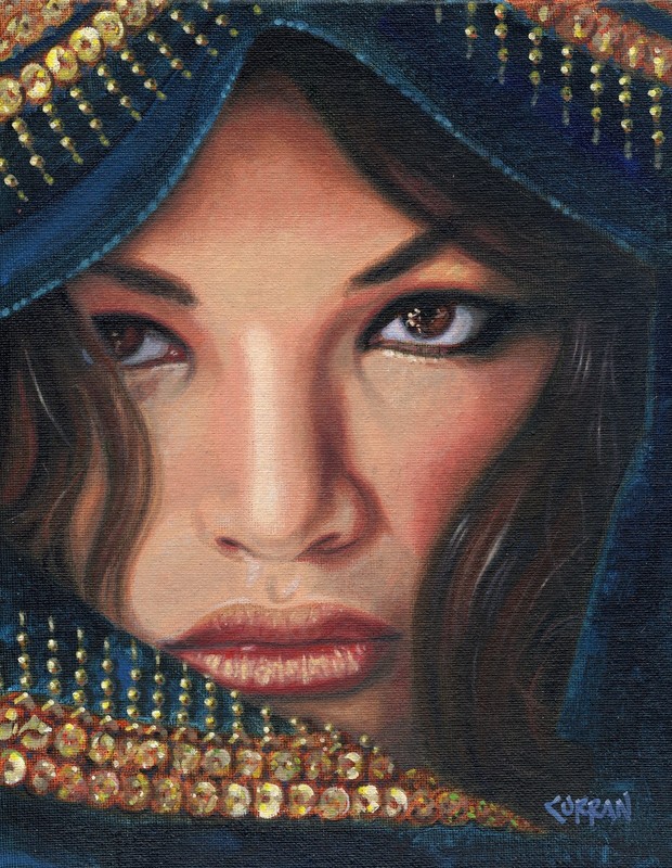 ORIGINAL OIL PAINTING, A PORTRAIT OF A BEAUTIFUL WOMAN, listed artist NR!