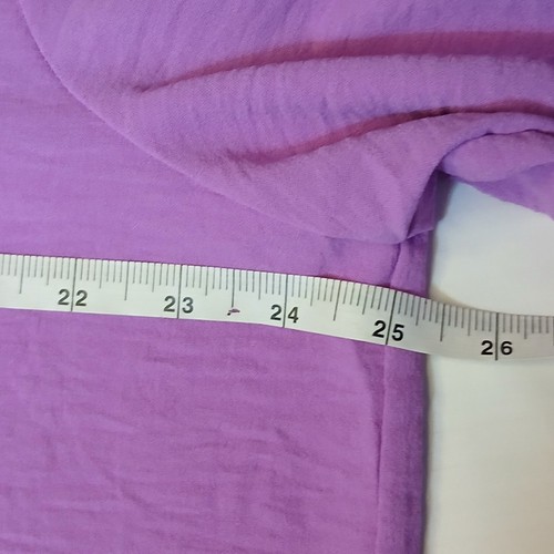 GiGiO Plus Size 1X Purple Ruffle Sleeve Tunic Top Blouse Crinkle Split Neck NWT - Picture 10 of 13