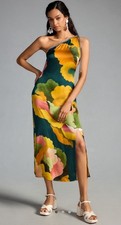 Farm Rio x Anthropologie Printed One-Shoulder Dress Size Large NEW with tags