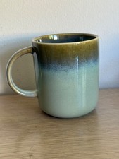 New Olive Green & Mint Two-Tone Reactive Glaze Mug - Ombre Stoneware Cup