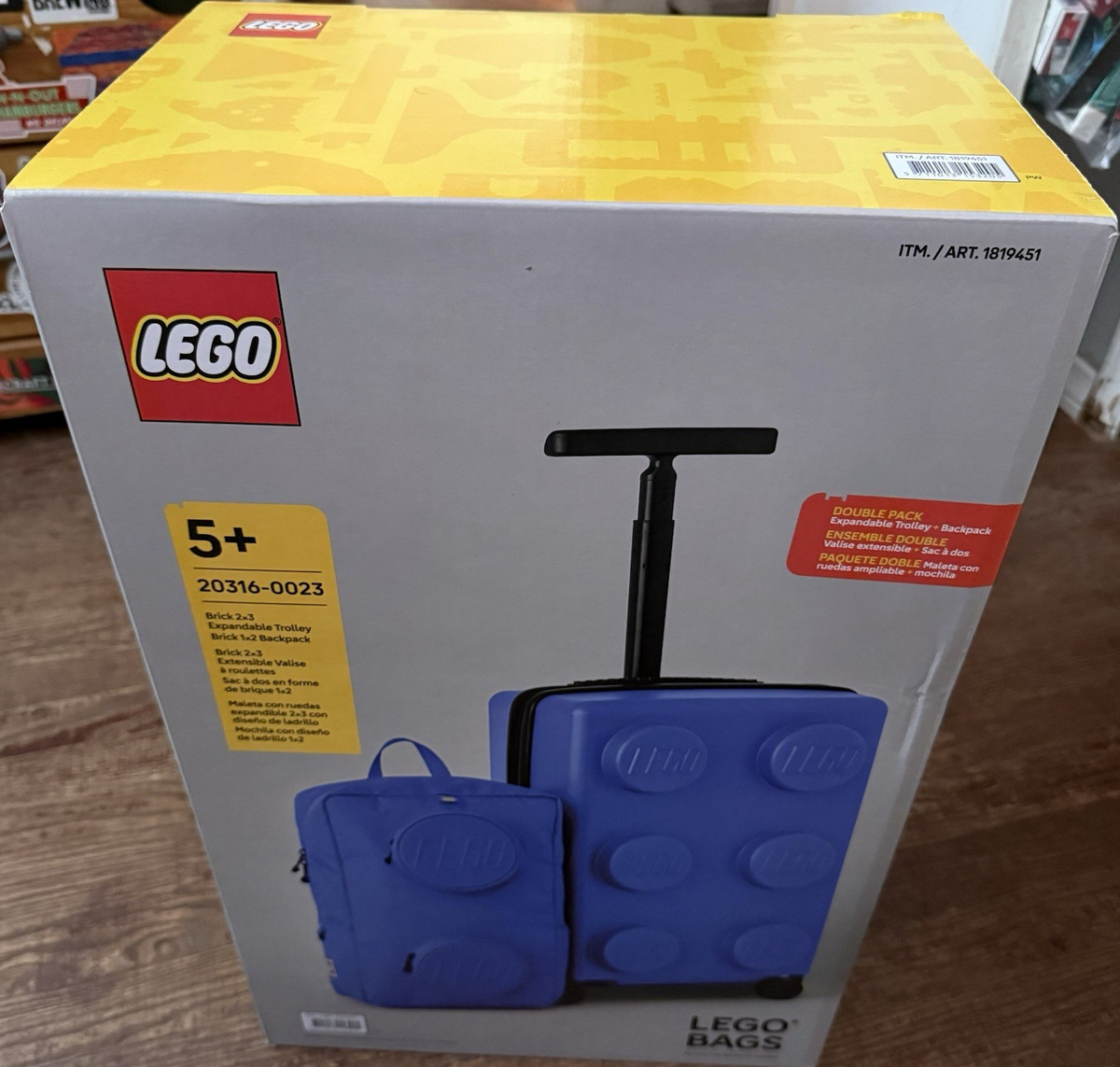 LEGO Brick 2x3 Expandable Trolley & 1x2 Backpack Set Blue LEGO