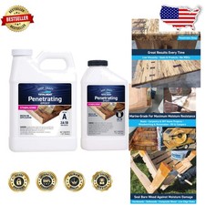 Clear Epoxy Wood Rot Repair  Two-Part Sealer Stabilizer  1.5 Quart  Deep P...