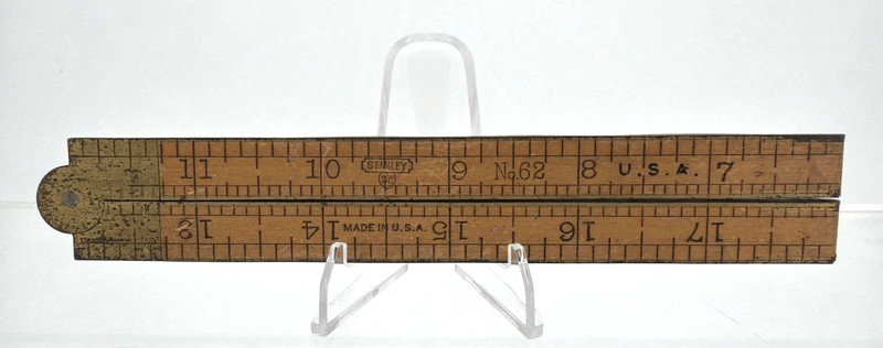 VINTAGE STANLEY NO. 62 SWEETHEART FULL BOUND BOXWOOD & BRASS 2FT FOLDING RULE