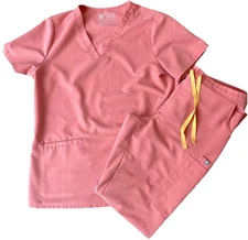 Figs Scrubs Set Women’s Casma Top Medium Yola Straight Leg Medium Tall Scrub