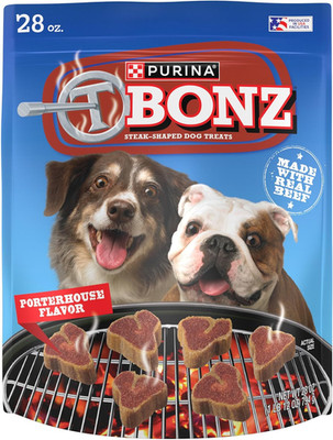 Purina T-Bonz Porterhouse Flavor Steak Shaped Treats for Dogs