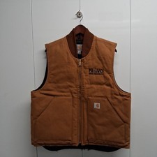 Carhartt Duck Men's Quilted Vest, Size L - Carhartt Brown Company Logos NWOT