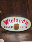 WIELANDS BEER Light Up Sign - Works well - Vintage Plastic & Metal -CA Brewery