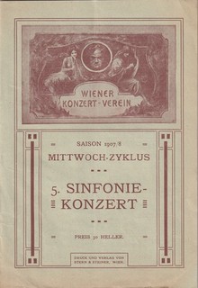 Concert Programme 1908 ViennaJacques Thibaud violin Ferdinand Löwe