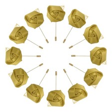 24 Pcs Groom Boutonnieres Rose Boutonnieres Pins Gold
