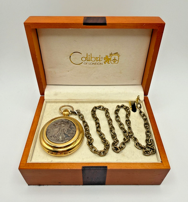 Colibri of London Pocket Watch w/ 1943 Walking Liberty Silver Half