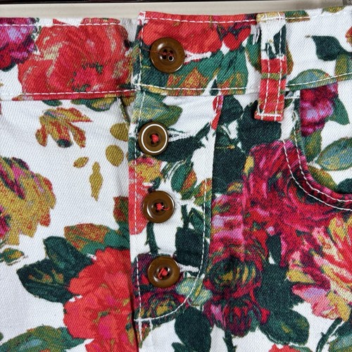 Maeve By Anthropologie Women’s 4P Rose Garden Floral Denim Skirt Knee Length - Picture 4 of 8
