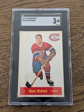 1957-58 PARKHURST HENRI RICHARD #4 SGC 3 VG ROOKIE RC MONTREAL CANADIENS