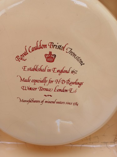 Vintage Ceramic Pub Ashtray Rawlings Mixing Waters & Fruit Juices 18x18x4.5 cm. - Picture 4 of 20