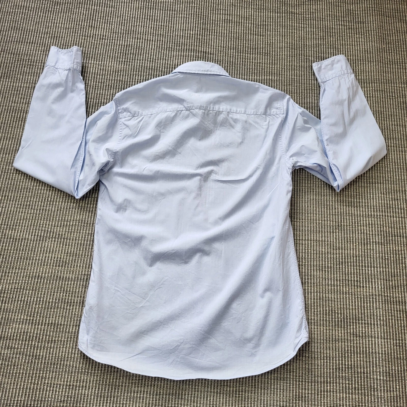 Kenzo Camicia Uomo 15 Blu Medio Cotone Occhi Logo Ricamato Slim Fit