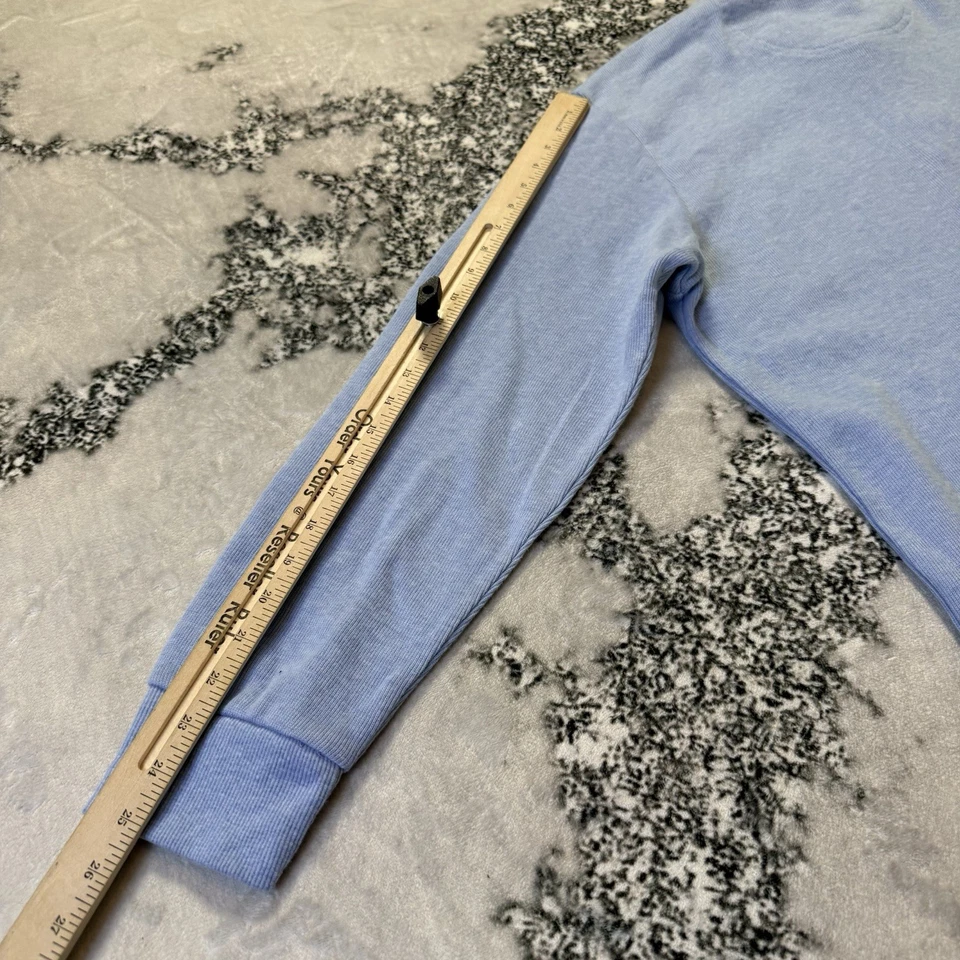 U.S. Polo Assn Sweater Mens Size XL Blue Cotton Blend Mock Neck 1/4 Zip Logo - Image 3 of 4