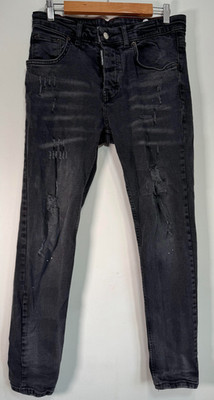 Dsquared2 Jeans Herren 42 UK W32 Schwarz Distressed Skinny Leg Hipster Slim Fit