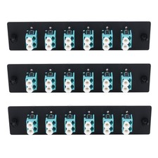 12 Fibers LC OM3 Duplex Multi Mode Fiber Patch Panel LC/LC UPC Coupler 3PCS