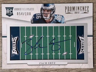2013 Panini Prominence Rookie Field Plates Zach Ertz RC #200 Auto /100