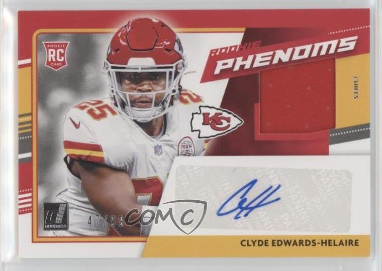 2020 Donruss Rookie Phenoms Jersey 47/99 Clyde Edwards-Helaire Auto RC 12wz
