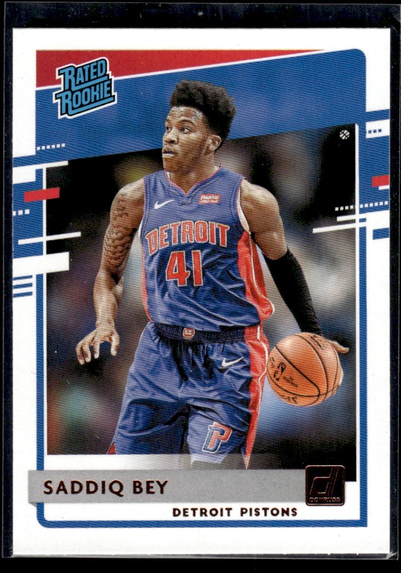 2020-21 Donruss Rated Rookies Signatures Saddiq Bey Detroit Pistons #210